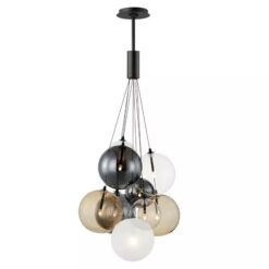 Modern Multi-Globe Cluster Chandelier