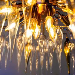Blown Glass Icicle Chandelier