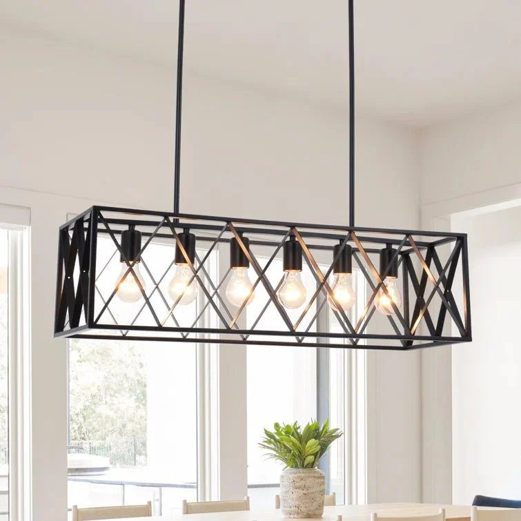 Black Rectangular Pendant Light - Image 2